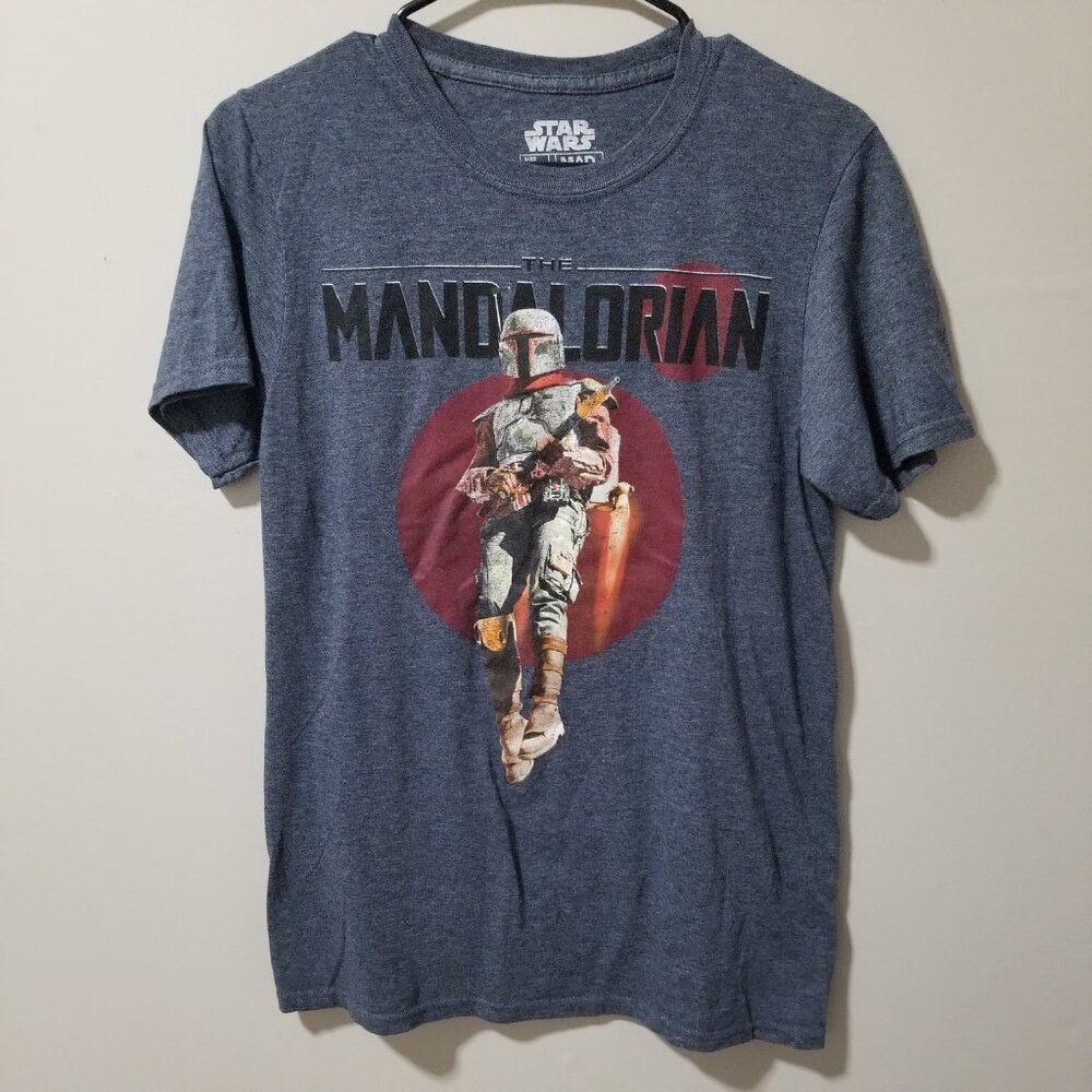 Star Wars The Mandalorian Blue Short Sleeve T Shirt Men's Small Mad Engine